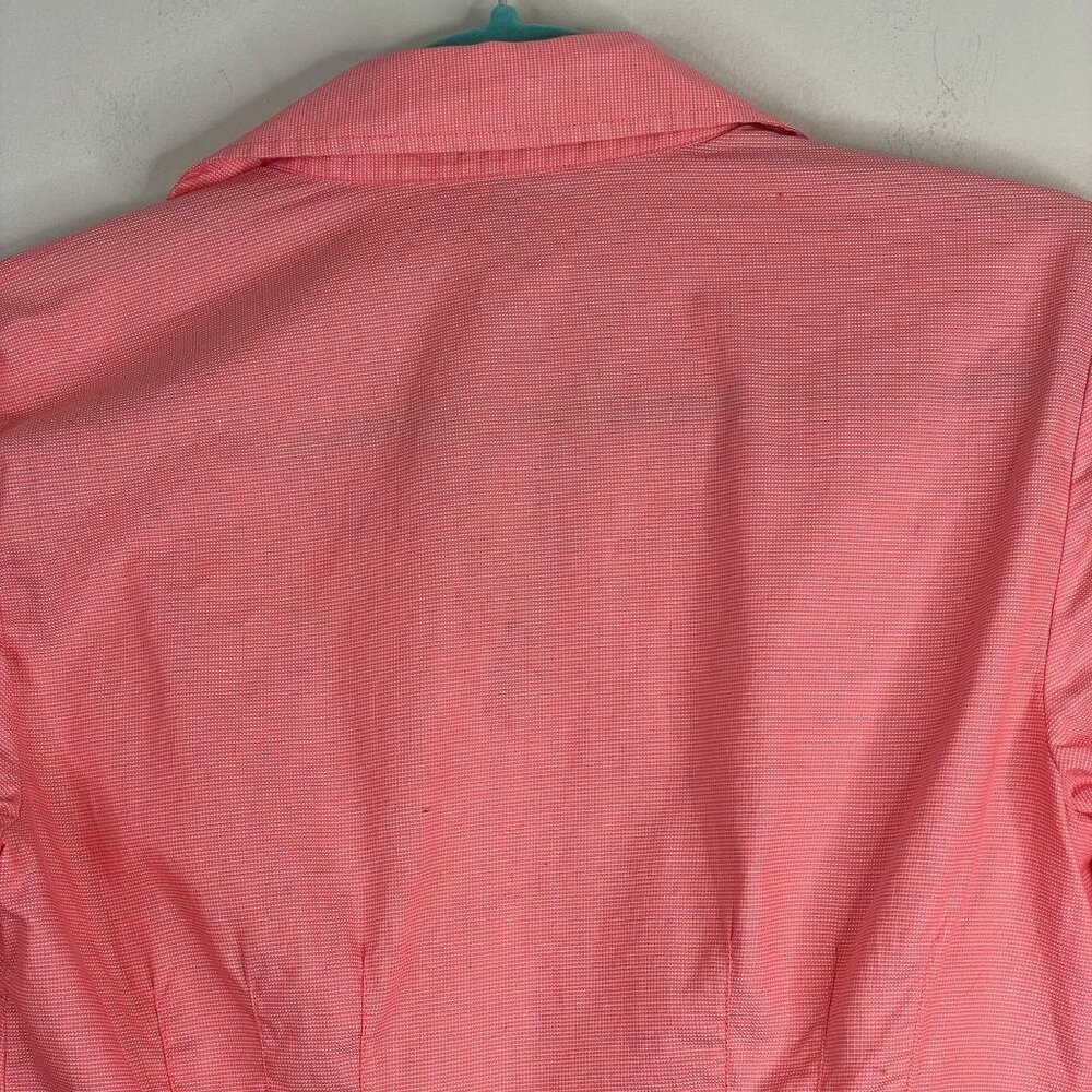 Ann Taylor Button Up Top Womens‎ 6 Nantucket Red Pleated Hem Feminine Classic - Picture 9 of 11